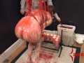 Calico turned into anal pig for rough painal, ATM, & caning in bondage (p2)