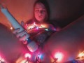 Emma Ambrosia fucks herself with a candy cane -