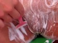 Shower Pussy Shave, Close Up.