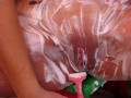 Shower Pussy Shave, Close Up.