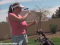 Big Tit Golfer Maggie Gets Hole in One!