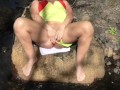 OUTDOOR BY SMALL RIVER CAM CAUGHT MILF MASTRUBATE ;) PANTY STUFFING
