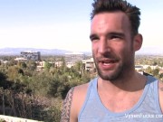 Vyxen Steel lets him cum on her huge tits