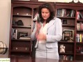 Hairy Wife Gianna Jones Masturbates On Desk
