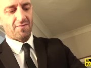 UK sub assfucked while dildofucking her pussy