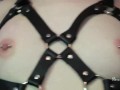 Hot Bondage Slut Plays With Nipple Clamps And Teases Pussy With A Hitachi