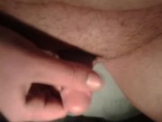 teen fat boy with tiny cock try to get hard again after cumshot