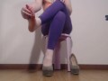 feet fetish, high heels, leggings, nails with nail polish
