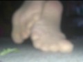 My Horny Nylon Feet at the Ground