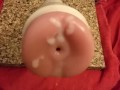 New Fleshlight anal sleeve. Double cumshot creampie.