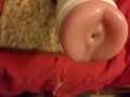 New Fleshlight anal sleeve. Double cumshot creampie.