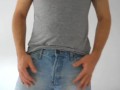 Solo man masturbating in jeans