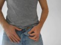 Solo man masturbating in jeans