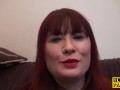Busty british redhead dominated with roughsex