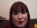 Busty british redhead dominated with roughsex