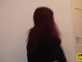 Busty british redhead dominated with roughsex