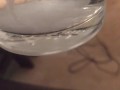 spunkdude72 cumming slowly in a glass of water