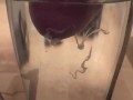 spunkdude72 cumming slowly in a glass of water