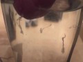 spunkdude72 cumming slowly in a glass of water