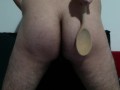 Self Spanking with wooden spoon