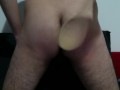 Self Spanking with wooden spoon
