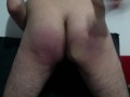 Self Spanking with wooden spoon