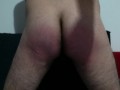 Self Spanking with wooden spoon