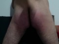 Self Spanking with wooden spoon