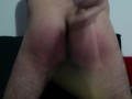 Self Spanking with wooden spoon