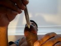 PULLING OUT WIDE METAL ROD FROM COCK