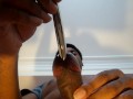 PULLING OUT WIDE METAL ROD FROM COCK