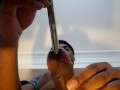 PULLING OUT WIDE METAL ROD FROM COCK