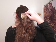 Hair Journal: Combing Long Curly Strawberry Blonde Hair - Week 2 (ASMR)