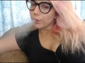 Hot Blonde Geek With Big Tits Vaping