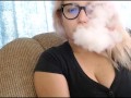 Hot Blonde Geek With Big Tits Vaping