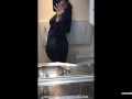 latina stewardess joins the masturbation mile high club in the lavatory