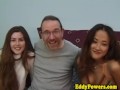 Classic oldman facialize young threeway babes