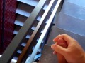 Wanking in a public staircase