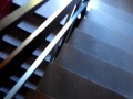 Wanking in a public staircase