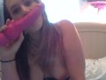 TEEN! dildo blowjob! big perky titties! pretty pink lips