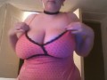 Chubby masked teen masturbates until she cums