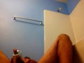 Anal bottle and eating own cum