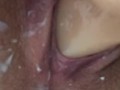 Dripping my creamy pussy juice on toy cock. What a mess I made...