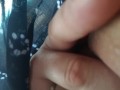 Amateur fingers pussy in public parking lot and caught