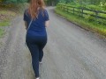 on Gravel Road with Thick Red Head PAWG in Tight Pants -NO SEX-