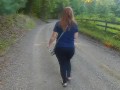on Gravel Road with Thick Red Head PAWG in Tight Pants -NO SEX-