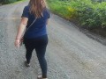 on Gravel Road with Thick Red Head PAWG in Tight Pants -NO SEX-
