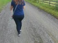 on Gravel Road with Thick Red Head PAWG in Tight Pants -NO SEX-