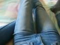 BLUE JEANS SHAVED PUSSY CUMMING HARD