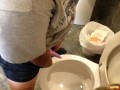 Having a blast taking a leak with the go girl penis!